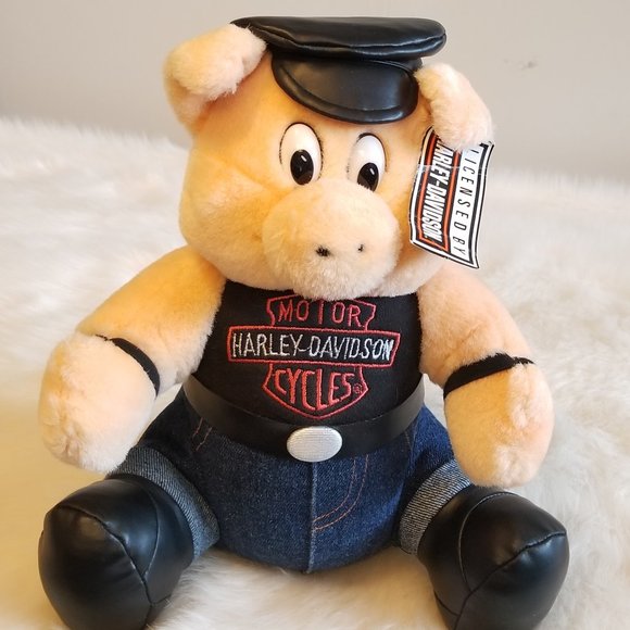 Harley-Davidson Other - Harley Davidson Stuffed Pig Leather Hat Boots NEW